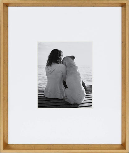 Calter Modern Wall Picture Frame Set, Gold 16X20 Matted to 8X10, Pack of 32