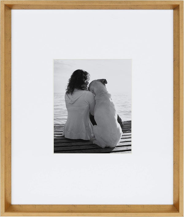 Calter Modern Wall Picture Frame Set, Gold 16X20 Matted to 8X10, Pack of 32