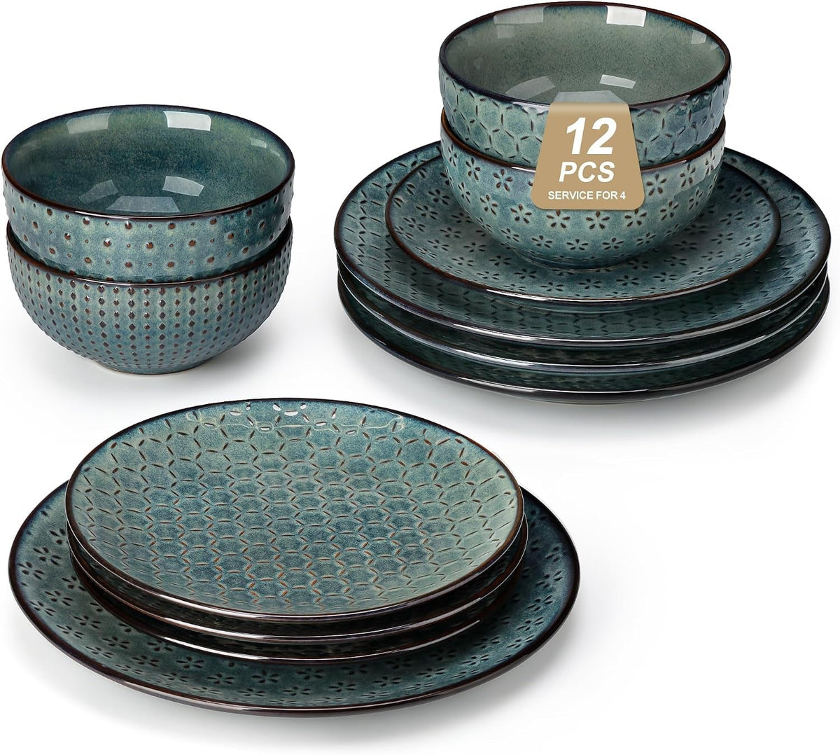 12-pieces-dinnerware-sets-farmhouse-plates-and-bowls-sets-embossed-green-dish-set-for-4-vintage-relief-ceramic-dish-set-chip-resistant-microwave-and-dishwasher-safe-series-lydia