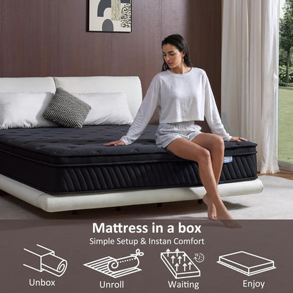 12 Inch Queen Mattress Hybrid Mattress in a Box, Memory Foam Mattress with Pocket Spring for Pressure Relief, Ergonomic Support & Motion Isolation, Medium Firm7