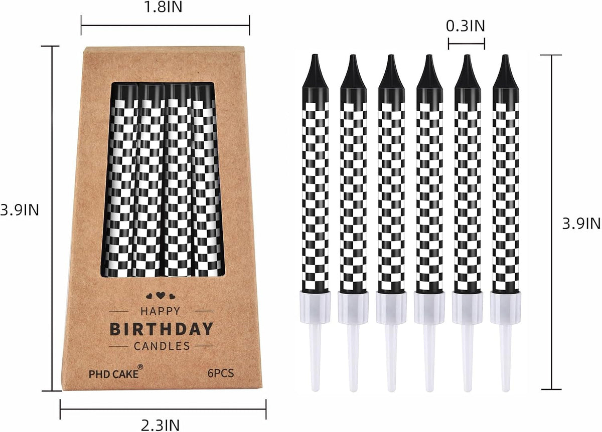36-pcs-racing-cars-themed-birthday-candles-black-and-white-checkered-flag-candles-kids-party-decoration