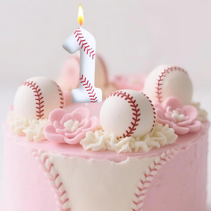 Baseball Birthday Number Candles for Cake White Number 1 Rookie of the Year 1St Birthday Candle Baseball Cake Topper for Baseball Birthday Party Decorations4