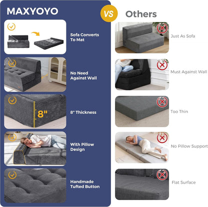 Folding Sofa Bed, 8-Inch Fold-Out Chair Bed, Single5