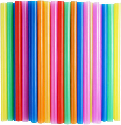 100 Pcs Jumbo Smoothie Straws, Colorful Disposable Wide-Mouth | Large Plastic Straws for Bubble Tea, Milkshakes, Thick Drinks1