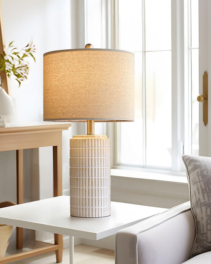 23'' Bedside Table Lamp for Bedroom Nightstands, Modern Ceramic Decor6
