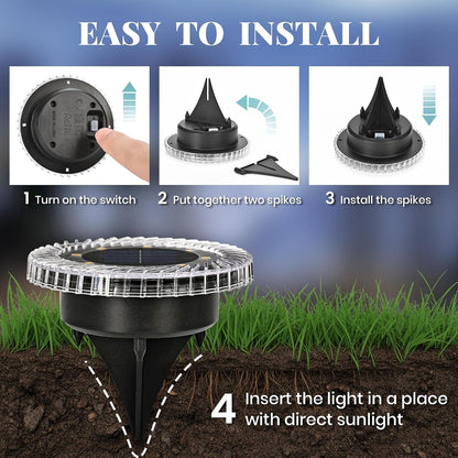 10 Pack Small Solar Ground Lights, Garden Lights Cool White6