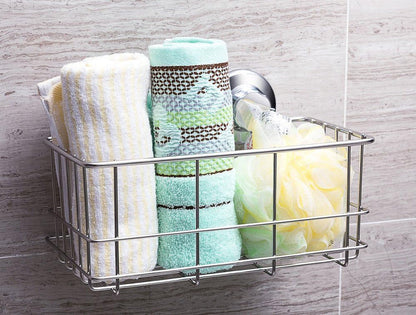 Suction Cup Deep Shower Caddy Bath Organizer Wall Shelf for Large Shampoo Gel Holder Bathroom Accessories Storage -Rustproof 304 Stainless Steel, 2-Pack3