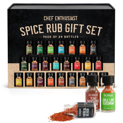 Grilling Spices & Seasoning Gift Set - 24 Unique Gourmet BBQ Spice Rub Sampler - Gift Set for Birthday, Anniversary, Men, Dads, Husbands - by s1