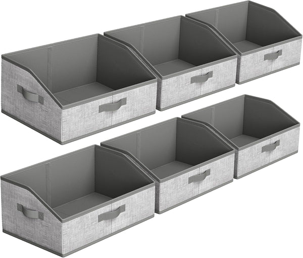 Storage Baskets, Set of 6, Foldable Closet Organizer for Shelves1