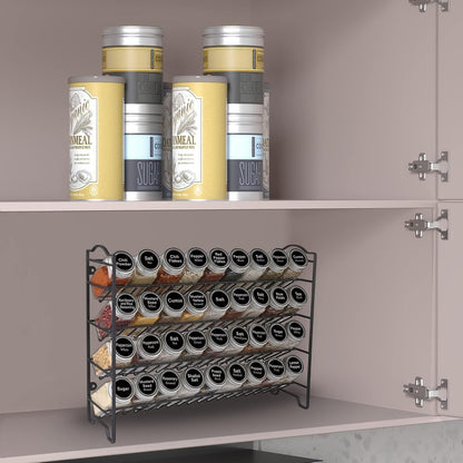 Spice Rack Organizer with 36 Spice Jars 4 Oz, 396 Spice Labels2
