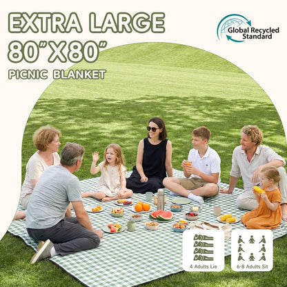 Waterproof Picnic Blanket Beach Outdoor Camping Mat Rug Extra Large Foldable Cute Big Travel Essential Accessories Gift Park Patio Lawn Garden Grass Play Music Festival Concert Must Have2