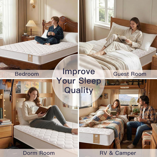 8 Inch Twin Mattress, Hybrid Memory Foam & Bonnell Spring Mattress7