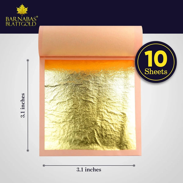 Barnabas Edible Gold Leaf Sheets 24K - Loose 1.5Inch Sheet, Interleaf of 124