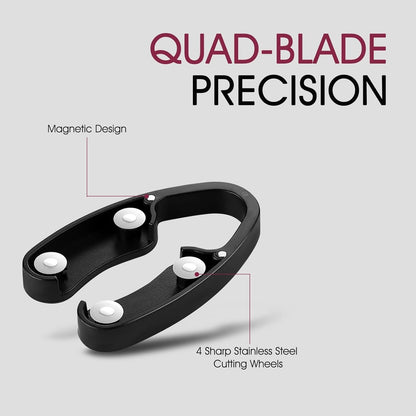 2 Pcs Wine Foil Cutter with Magnetic Design, Black | 4 Stainless Steel Blades Foil Remover Wine Bottles Opener Accessory, Removes Foil Top Effortlessly for Wine Lovers3