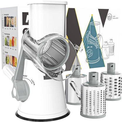Rotary Cheese Grater Hand Crank Cheese Shredder, White1