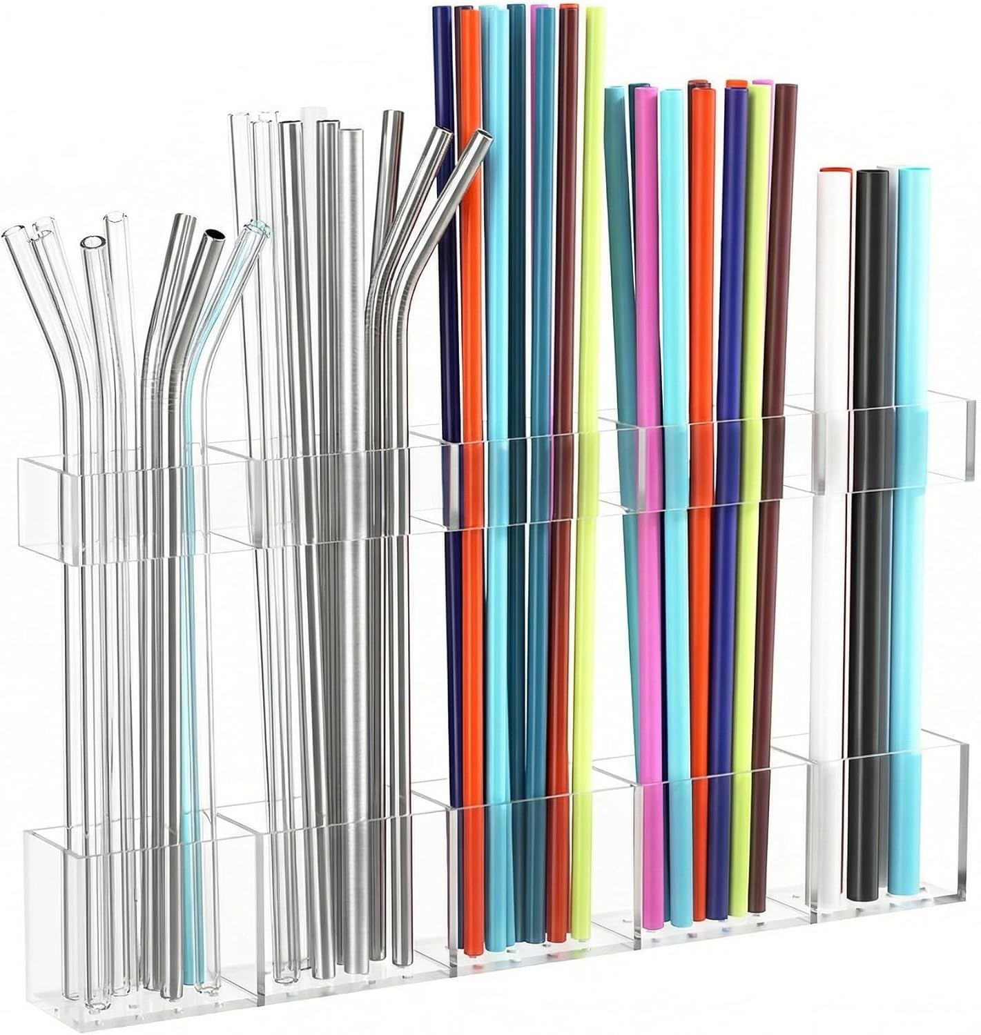 straw-holder-for-cabinet-door-reusable-tumbler-straw-organizer-storage-container-mount-for-kitchen-counter-cupboard-door-transparent-9-5inch