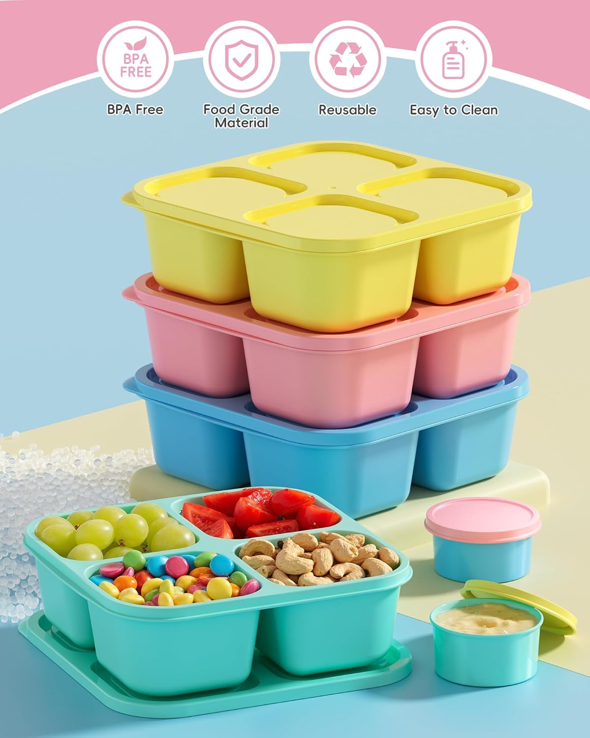 4-pcs-snack-box-containers-set-reusable-4-compartment-lunchable-container-with-2pcs-sauce-containers-stackable-bpa-free-bento-box-for-school-work-travel-4-color
