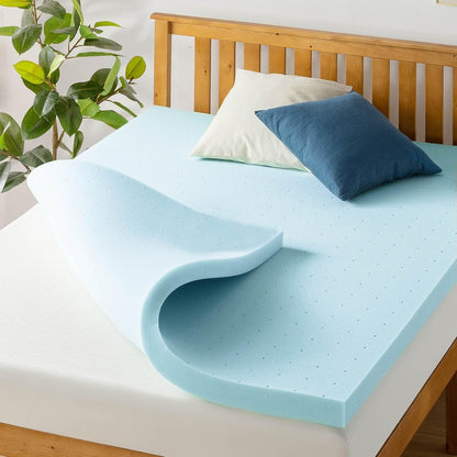 3 Inch Ventilated Memory Foam Mattress Topper, Cooling Gel Infusion, Certipur-Us Certified, Dorm Essentials, Twin XL1