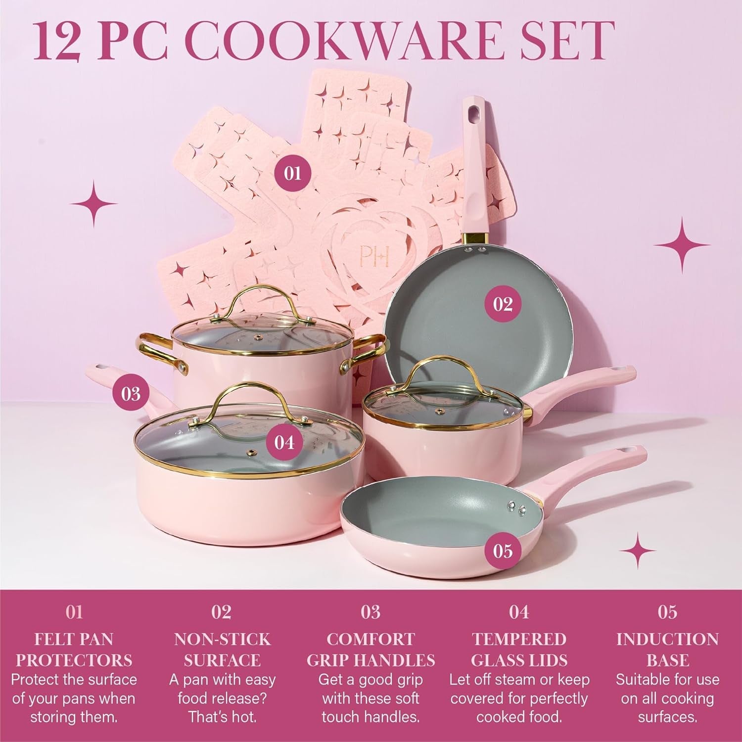 epic-nonstick-pots-and-pans-set-multi-layer-nonstick-coating-tempered-glass-lids-soft-touch-stay-cool-handles-made-without-pfoa-dishwasher-safe-cookware-set-12-piece-pink