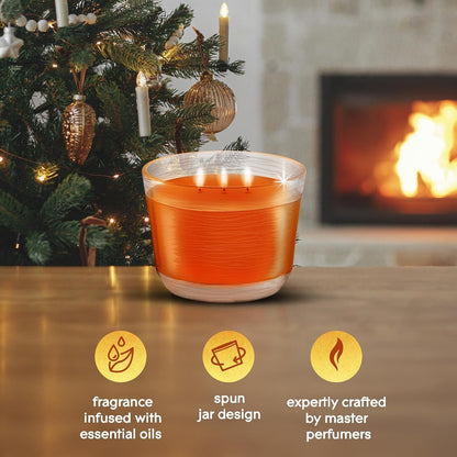 3-Wick Scented Candle Jar, Pumpkin & Ginger, Air Freshener Infused with Essential Oils, 6.8 Oz, 3 Count5