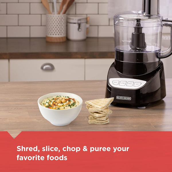 BLACK+DECKER 8-Cup Food Processor, Easy Assembly, Stainless Steel S-Blade, Shred, Slice, Chop, Puree, 450W Motor7