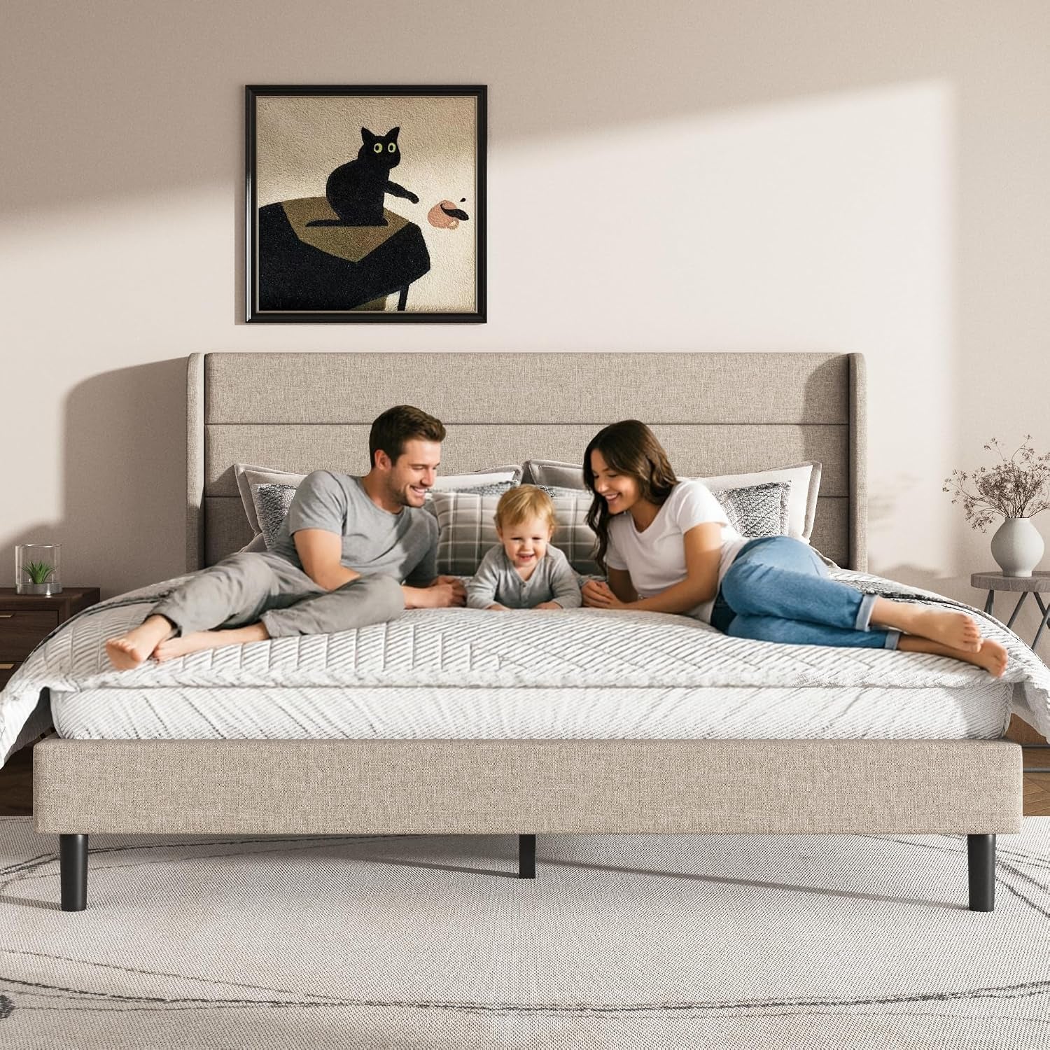 full-size-bed-frame-linen-upholstered-with-wing-headboard-beige