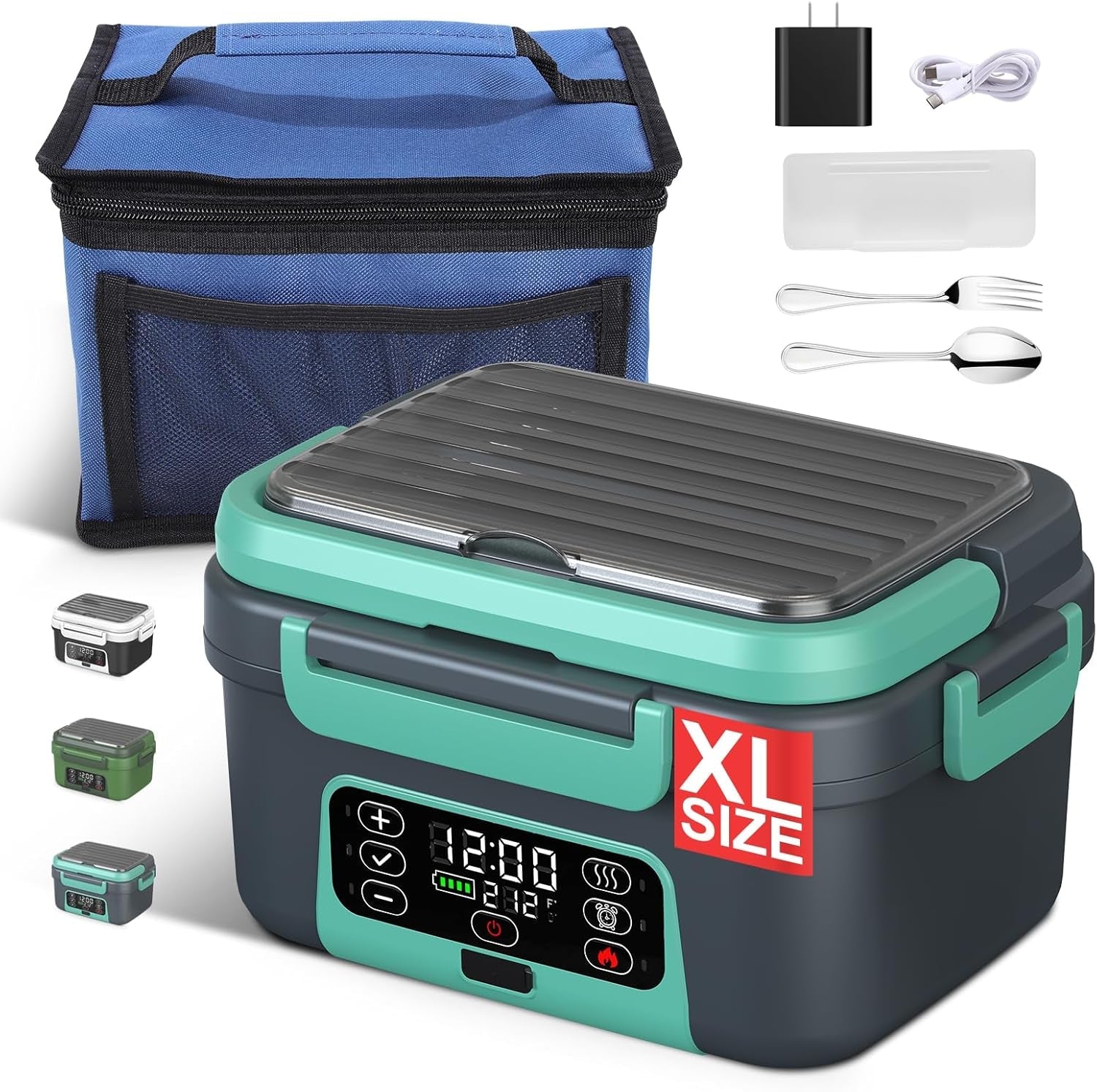 cordless-electric-heated-lunch-box-1-5l-6-3-cups-100w-rechargeable-smart-self-heating-food-warmer-with-removable-divider-spoon-fork-bpa-free-portable-lunchbox-for-car-travel-office-lake-green