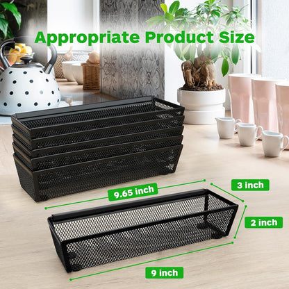 Silverware Drawer Organizer, Silverware Organizer for Drawer, 6 Pack Utensil Organizer for Kitchen Drawers, Kitchen Drawer Organizer for Large Utensils with Interlocking Arm (9.6 * 3 * 2 Inch)2