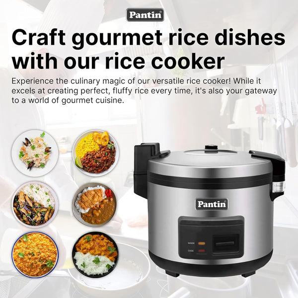 Commercial Rice Cooker & Warmer - 35 Cups Uncooked / 70 Cups Cooked, Extra Large Capacity Rice Cooker with Nonstick Inner Pot & Switch Press, 120V/1500W, ETL Listed3