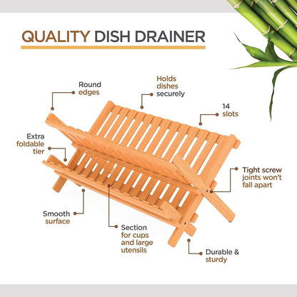Collapsible Dish Drying Rack, Foldable Kitchen Counter Dish Drainer5