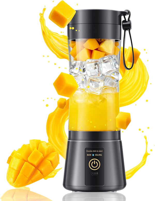 Personal Size Portable Blender Make Smoothies - Mini Blender 12Oz Juice Cup | Powerful Blending with 6 Stainless Steel Blades, Bap-Free, Lightweight, Easy Clean,Suit in Travel/Office/Gym/Picnic/ Sports1