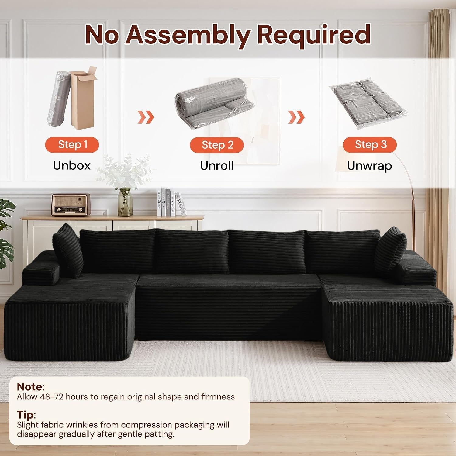133-oversized-modular-sectional-sofa-u-shaped-boneless-couch-with-double-chaise-comfy-corduroy-cloud-couch-sectional-deep-seat-sectional-couches-for-living-room-no-assembly-required-black