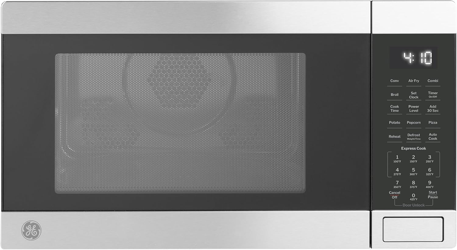 ge-gcst10a1wss-countertop-microwave-oven-stainless-steel-stainless-steel-combines-microwave-air-fry-convection-and-broil-child-lock-technology-4-convenience-cook-settings