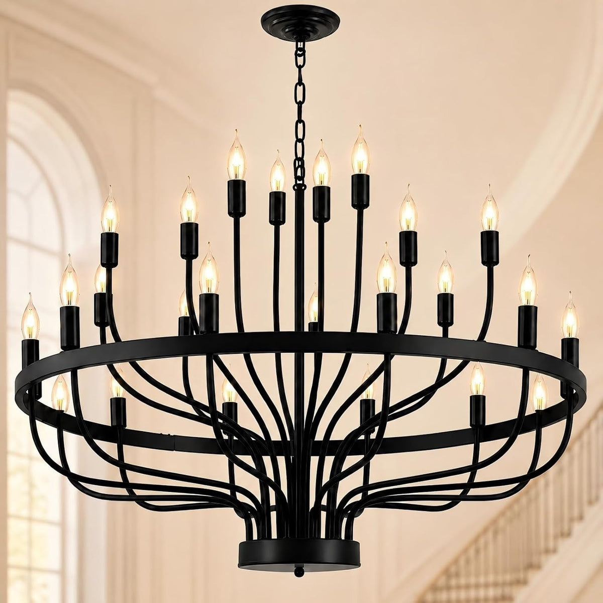 large-black-wagon-wheel-chandelier-24-light-39in-for-high-ceilings