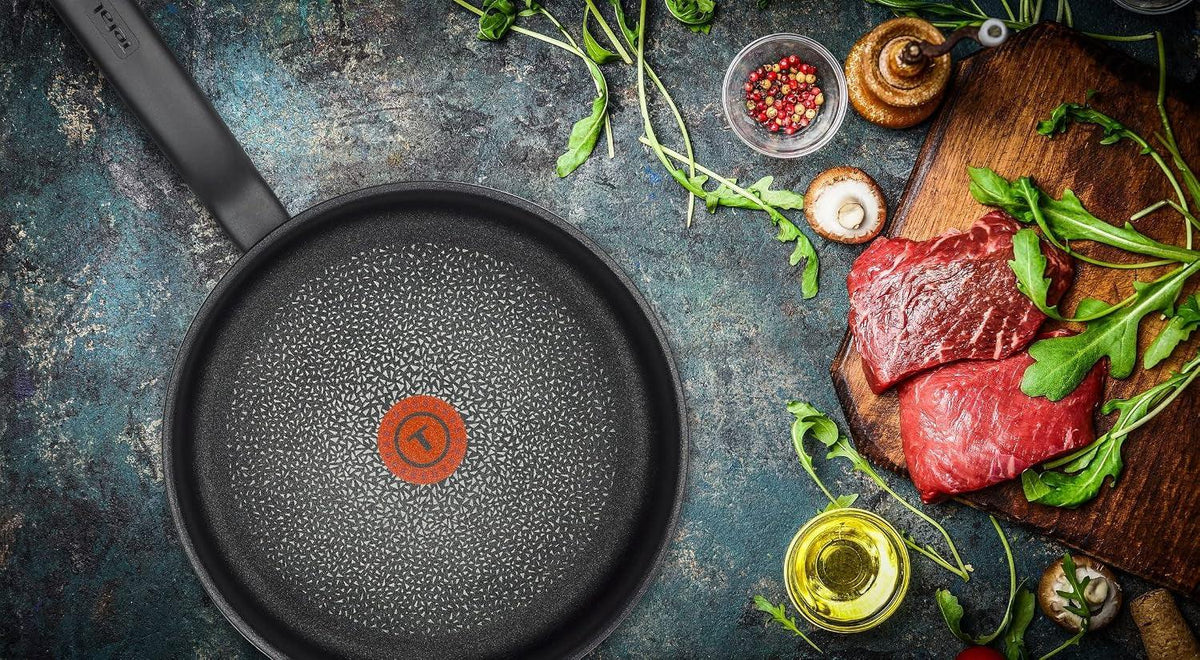 tefal-c38819-hard-titanium-essential-wok-pan-28-cm-non-stick-coating-with-titanium-particles-thermal-signal-temperature-indicator-dishwasher-safe-made-in-france-black