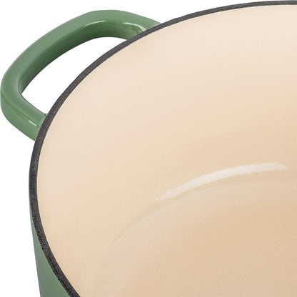 Bellamonte Cast Iron 7.5-Qt round Dutch Oven - Saggio Green8
