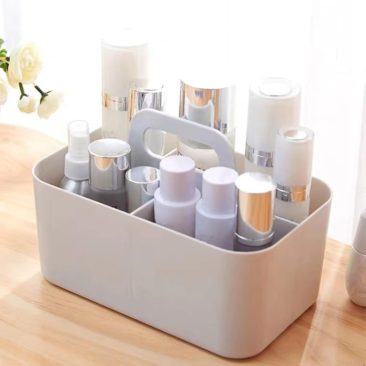 2-pack-plastic-shower-caddy-portable-portable-basket-with-handle-storage-organizer-stackable-5-compartments-9-76-x-6-x-6-7-white