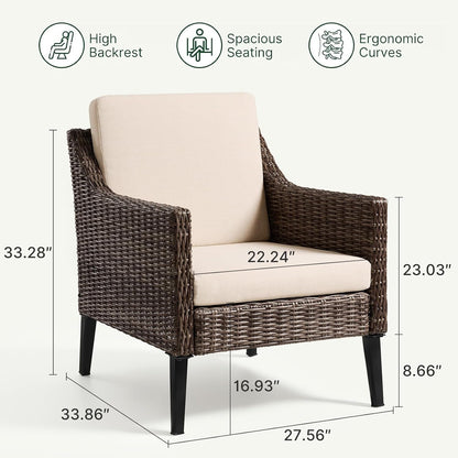 Outdoor Wicker Patio Furniture Set with Deep Seating and Cushions2