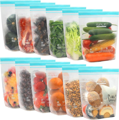12 Pack Reusable Gallon Freezer Bags Dishwasher Microwave Safe1