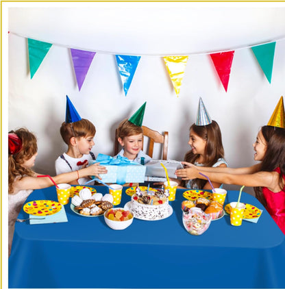 Royal Blue 6 Pack Plastic Table Cloth 54" X 108", Disposable Tablecloths Rectangle Table Cover, Plastic Tablecloths for Parties6