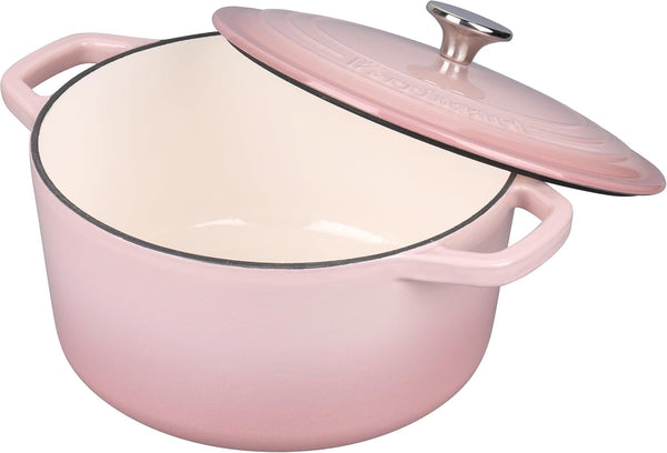 Enameled Cast Iron Dutch Oven Pot with Lid, for Bread Baking, round Bread Oven- Include Sourdough Bread Baking Supplies Set, 4.5QT, Pink6