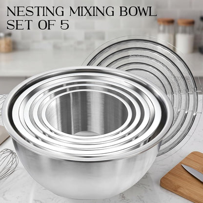Premium Mixing Bowls, 304 Stainless Steel, See-Through Airtight Lids5