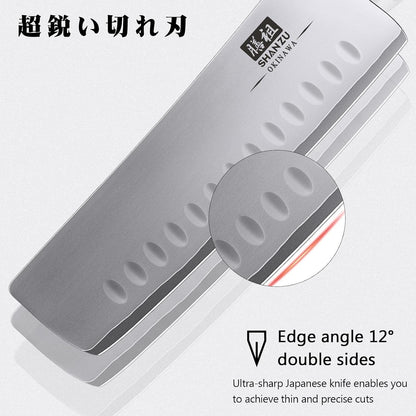 7 in Nakiri Knife, 10Cr15Mov High Carbon Stainless Steel Chef Knife4