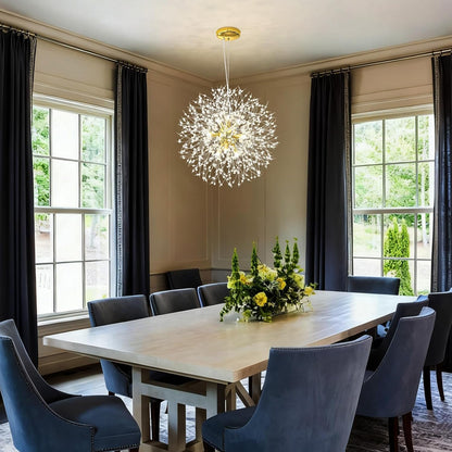 Modern Crystal Chandelier, Dandelion Chandelier,Gold,19.69 In6
