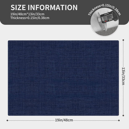 Cloth Placemats, Set of 6 Heat-Resistant Cotton Linen Blend Double Layered Machine Washable Place Mats, Wrinkle Free Thick Fabric Dining Table Mats for Indoors & Outdoors (Navy Blue, 6)6