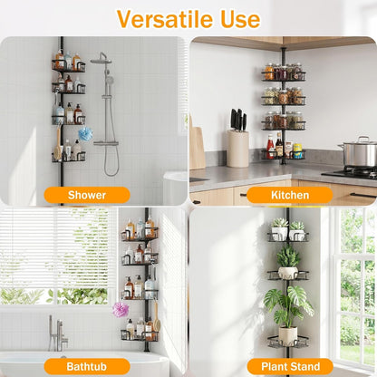 Corner Shower Caddy with Tension Pole,Rustproof Bathroom Organizer Shelves7