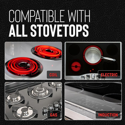 Hell’S Kitchen 3-Piece Hybrid Cookware Starter Set, Tri-Clad Stainless Steel & Pfas-Free Ceramic Nonstick, No PFOA, No PTFE, No Teflon, Non Toxic Cookware, Metal Utensil Safe, All Cooktops & Oven Safe | Tri Clad Stainless Steel, PFAS Free Ceramic Nonstick, No PFOA or PTFE, Metal Utensil Safe, All Cooktops, Oven Safe5