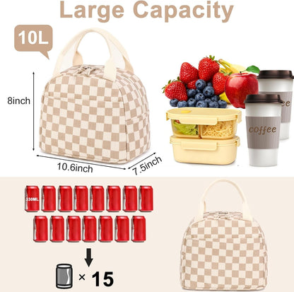 Lunch Bag for Women Men Cute Corduroy Lunch Tote Bags Reusable Insulated Lunch Box Large Capacity Reusable Insulated Cooler for Work Picnic or Travel8