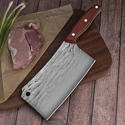 Meat Cleaver,Cleaver Knife, 7 Inch Forged Kitchen Chef Knife Stainless Steel Bone Chopping Meat Vegetables Slicing Professional Butcher Cleaver Knife (Color : Cleaver Knife)5
