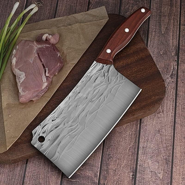 Meat Cleaver,Cleaver Knife, 7 Inch Forged Kitchen Chef Knife Stainless Steel Bone Chopping Meat Vegetables Slicing Professional Butcher Cleaver Knife (Color : Cleaver Knife)5